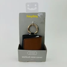 New Heyday Apple fits Airpods Gen 1 & Gen 2 Earbud Case Cover Faux Leather Brown