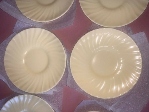 VINTAGE 6 PC Franciscan Coronado Ware White/Cream Plate Set Dish 5 1/2" Swirl - Picture 3 of 7