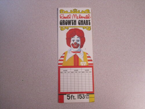 McDonalds 1981 Growth Chart - Mint Condition - Afbeelding 1 van 3