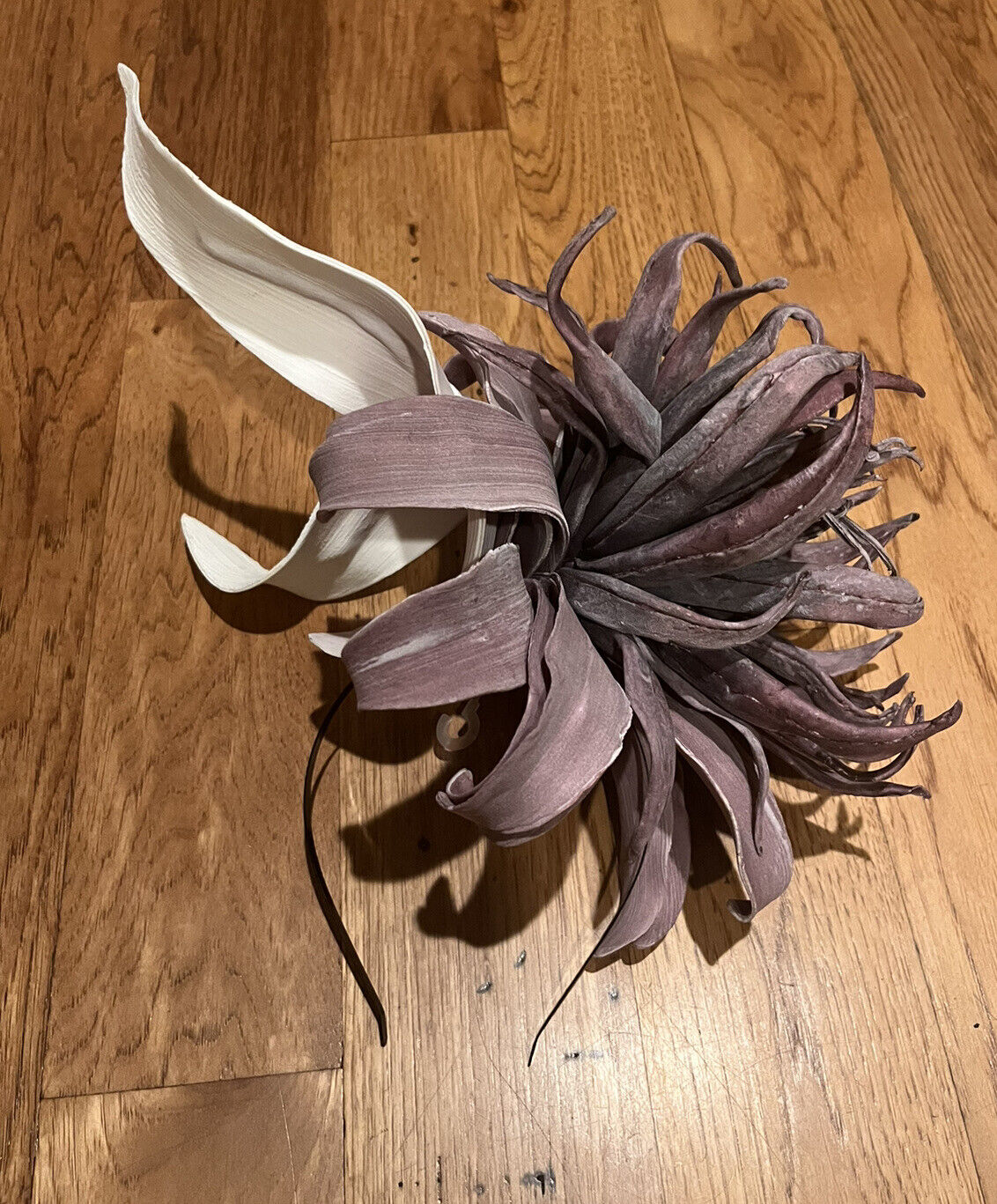 Fascinator Hat Handmade Headband Purple Flower De… - image 1