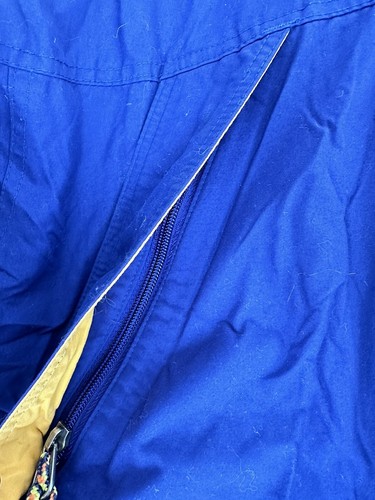 Patagonia Kids Parka Jacket 6X Vintage Royal Blue Yellow Detachable Hood - Picture 6 of 13