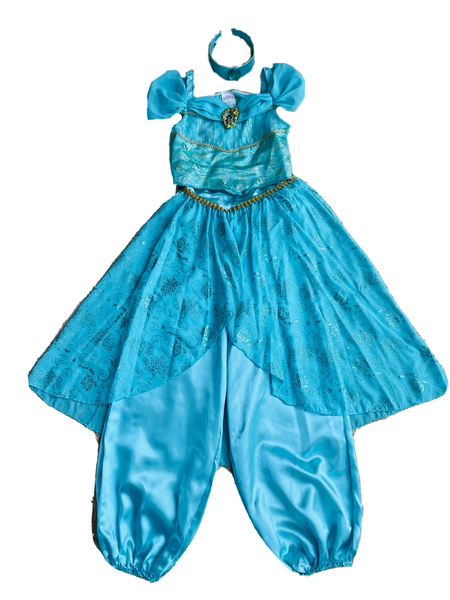 $75 Pc blue Disney Princess Jasmine Halloween Costume Girl Size - Main Image