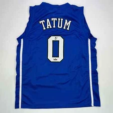 Facsimile Autographed Jayson Tatum Duke Blue Reprint Jersey Size Men's XL