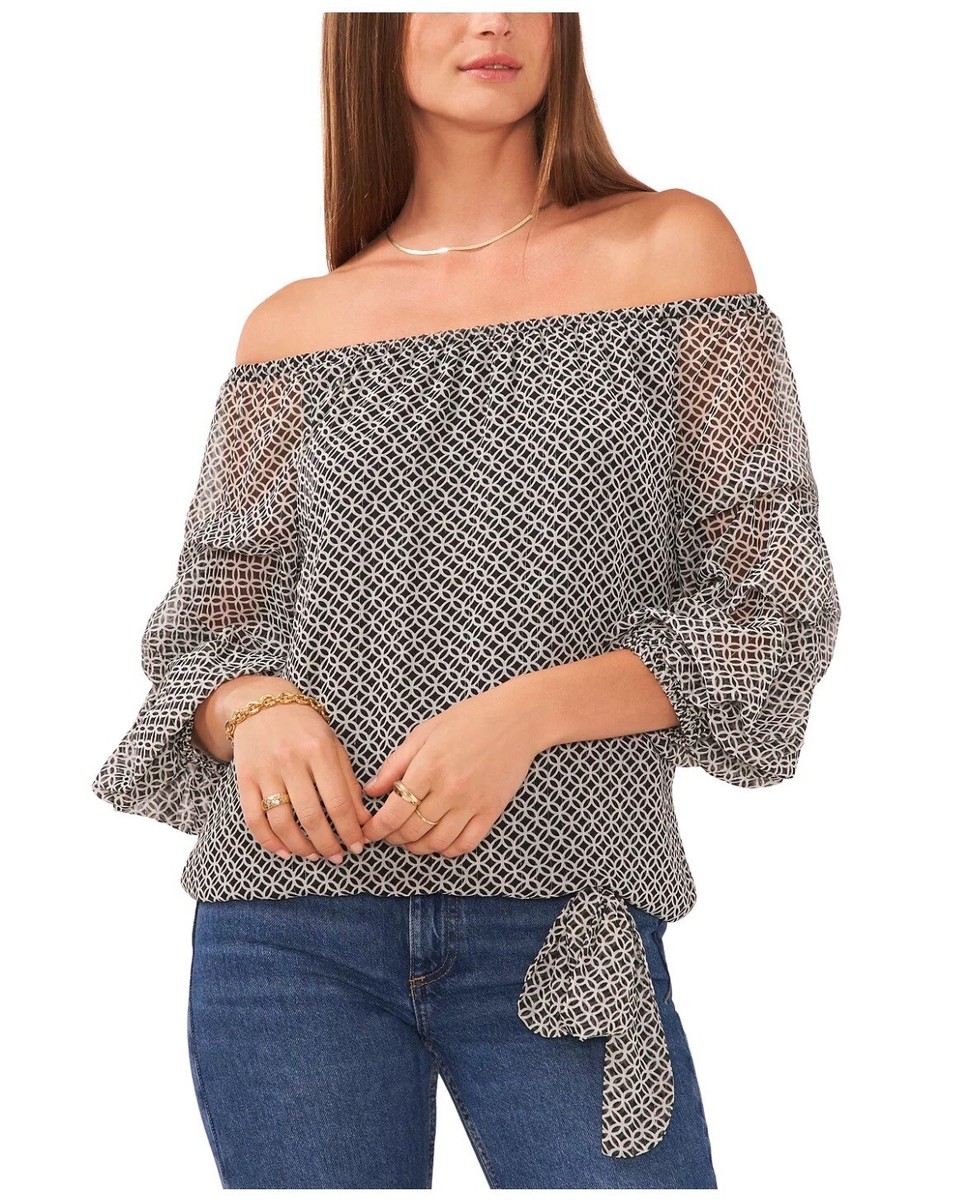 ヴィンスカムート Vince Camuto Off The Shoulder Blubble Sleeve Blouse レディース シャツ トップス Vince camuto bubble sleeve top + FREE SHIPPING | Zappos