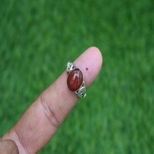 Red Onyx Unisex Gemstone Ring 92.5 Sterling Silver Ring Designer Christmas Gift
