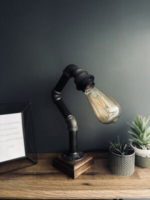 Industrial Rustikal Retro Stil Rohr Leuchte Steampunk Schreibtisch Tisch Schlafzimmer Lampe Leuchte