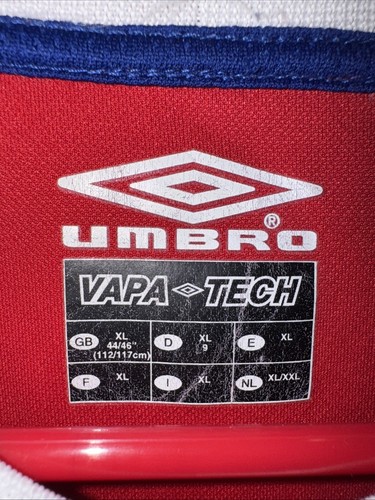 VTG OLYMPIQUE LYONNAIS 2002/2003 UMBRO RED AWAY LYON SOCCER JERSEY MENS SIZE XL - Picture 3 of 5
