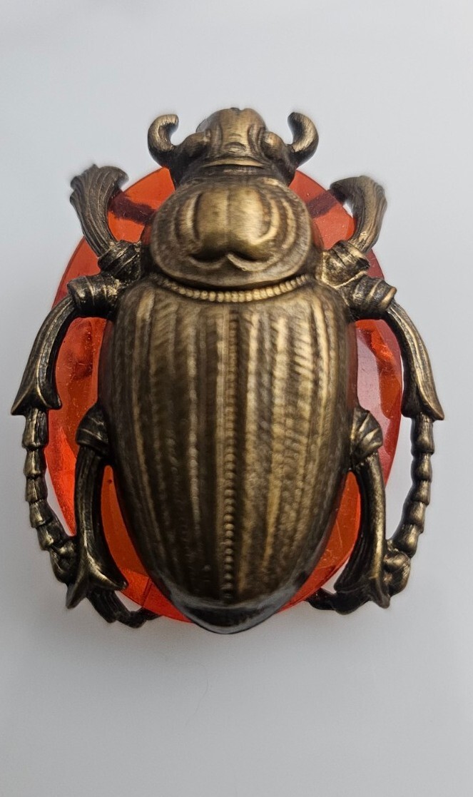 Rare Bug On Large Orange Rhinestone Brooch. Estate. Row2261b | eBay