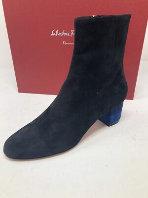 $795 New Salvatore Ferragamo Womens Black Shoes Boots  Loris  Ladies Size 6 36