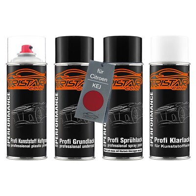 Autolack Spraydosen Set Kunststoff für Citroen KEJ Rouge Azuki Nacre Rouge Nacre