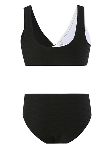 Kinder Mädchen Crop Top mit Slip Ring Linked Swim Outfit Sommer Badeanzug Freizeit - Bild 17 von 49