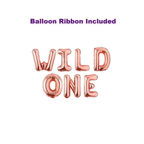 Wild One Balloons Banner | Rose Gold Decorations | Girl Boy First Birthday Party - Picture 1 of 2