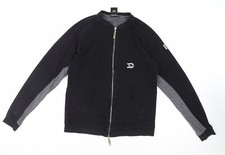 DRUNKN MUNKY Mens Black Cotton Full Zip Sweatshirt Size L - Logo