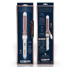 Conair Double Ceramic Curling Wand, 1 Inch Curling Wand, White / Rose Gold