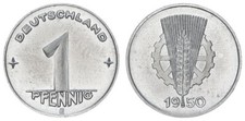 DDR 1 Pfennig 1950 E pr&auml;gefrisch-Stempelglanz 93595
