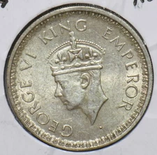 British India 1944 1/2 Rupee 295678 combine shipping