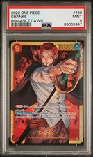 2022 One Piece Romance Dawn Shanks Secret Rare #OP01-120 PSA 9
