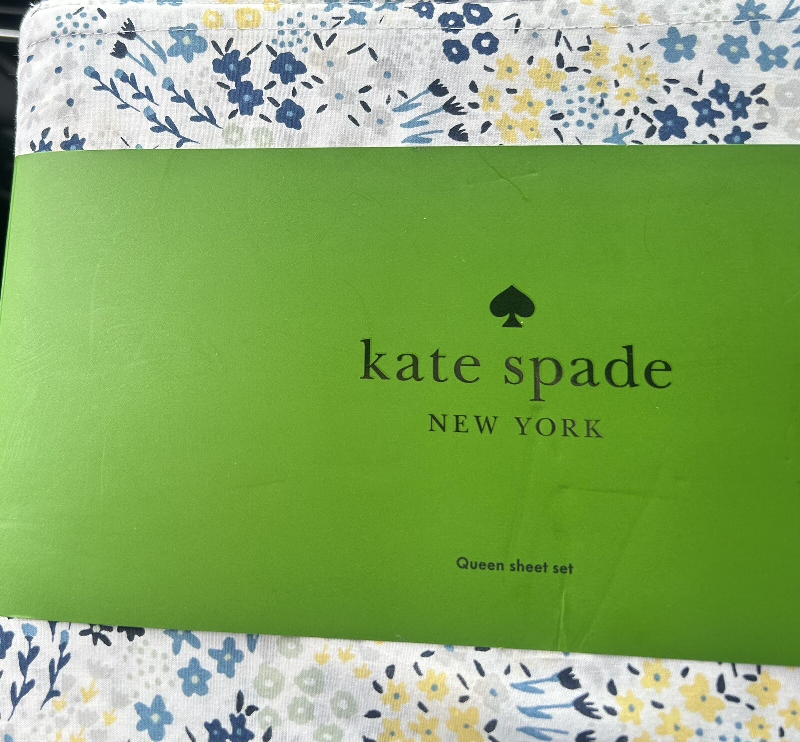 Kate Spade QUEEN Sheet Set 4piece Floral Cotton Percale Bed Spring Time