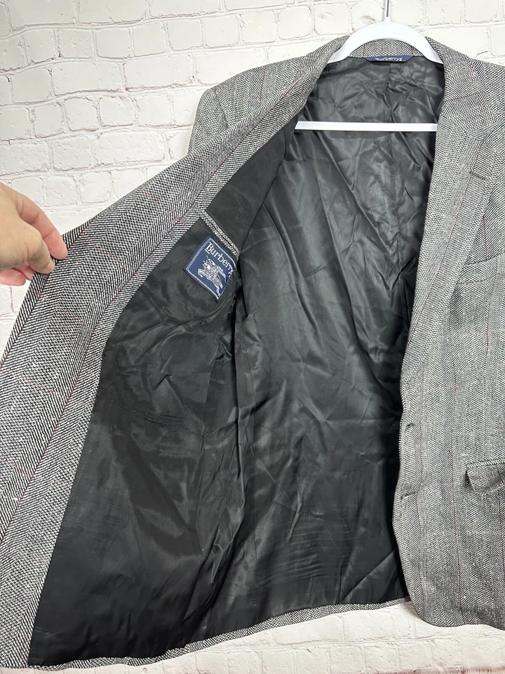 De colección. Chaqueta Blazer Burberrys Cuadros Talla 52 Lana Virgen Azul Amarillo BEN-S 48" Pecho Foto 4 de 4