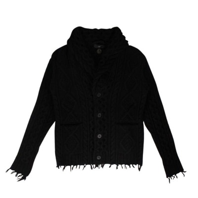 black cable cardigan womens