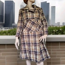 Cappotto doppiopetto anni ’70 in  tweed di Lana Made in ITALY 