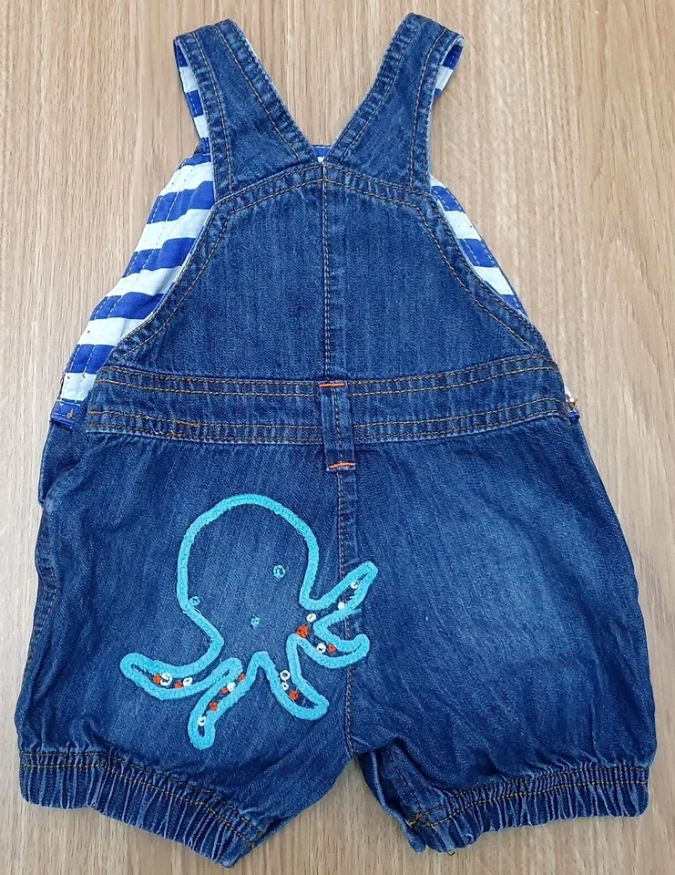 Next Tuta Senza Maniche In Denim Blu Per Bambini 3 Mesi - Immagine 3 di 4