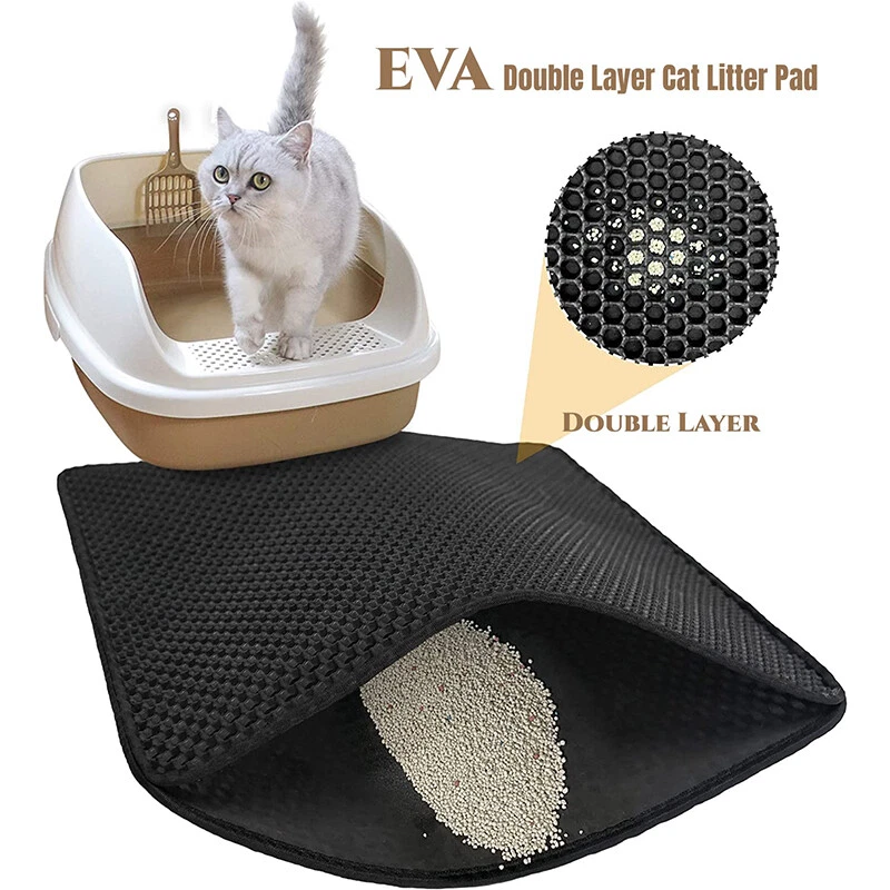 Non Slip Cat Litter Mat Anti-Tracking Mat Double Layer Waterproof Urine  Proof