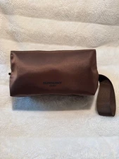 NEW Burberry Hero Chocolate Brown Travel Makeup Bag  Zippered Pouch w/Strap