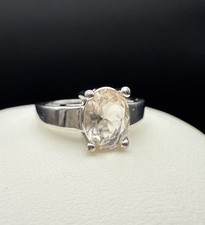 925 Sterling Silver Pink Rose Quartz Ring Size 6