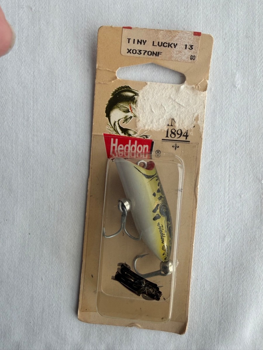 Vintage Heddon Tiny Lucky 13 Fishing Lure - Natural Leopard Frog