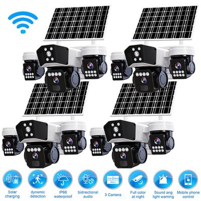 Solar Battery Powered Wireless WiFi Outdoor Pan/Tilt Home Security Camera System