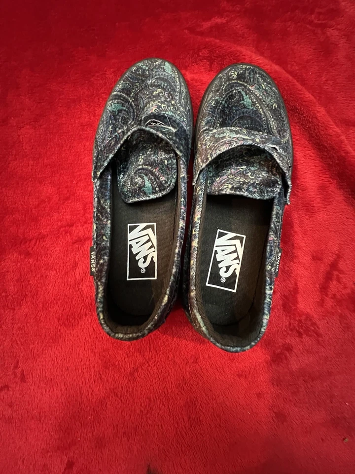 Zapatos sin cordones VANS Style 53 terciopelo cachemir azul oscuro para mujer talla 5,5 para hombre talla 4 Foto 2 de 4