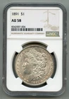 1891 Morgan Silver Dollar NGC AU 58