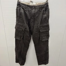 Hollister Military Utility Men Loose Heavyweight Twill Cargo Pants Brown 32W 32L