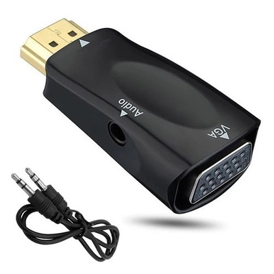 HDMI Auf zu VGA Stecker HD 1080p Adapter Konverter AUX Audio Video Kabel Laptop