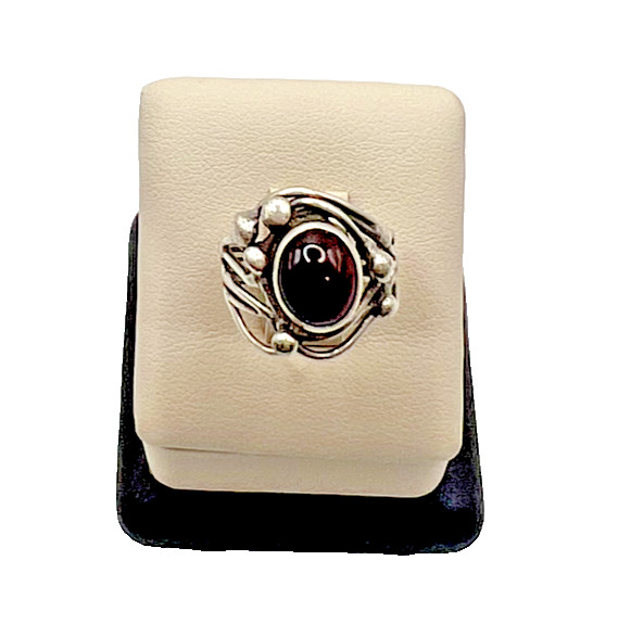 925 Sterling Silver Brown Agate Ring