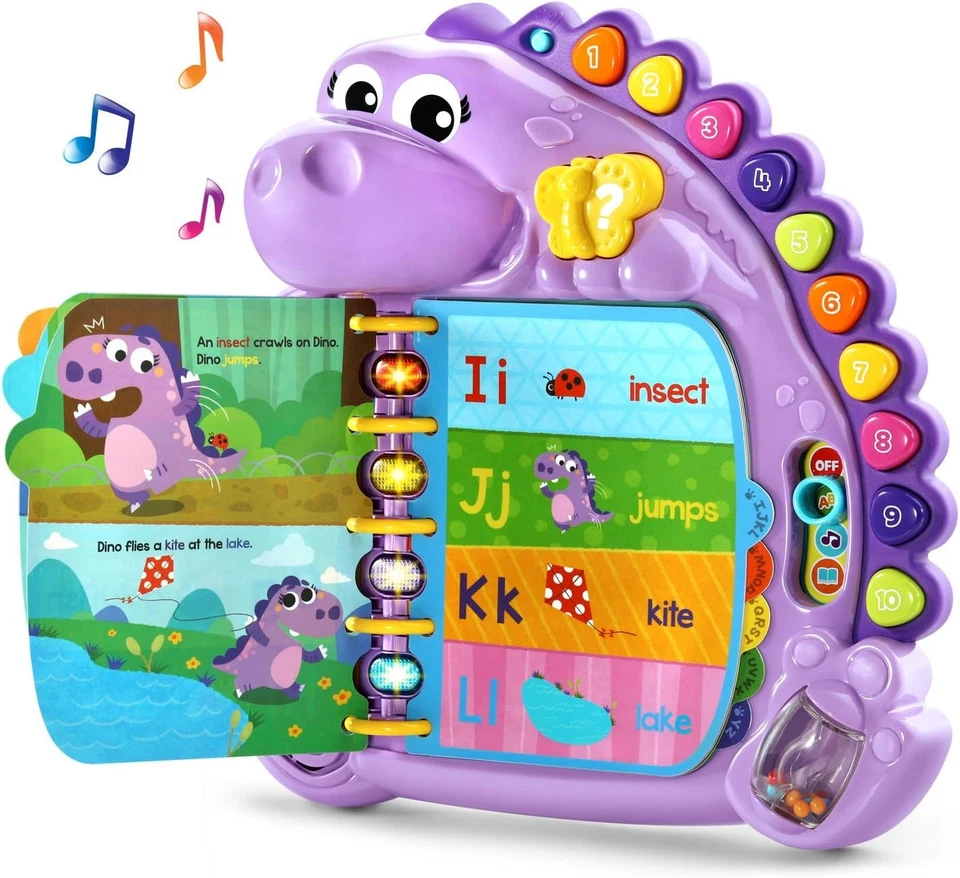 LeapFrog Dino's Delightful Day Alphabet Book, Purple  - Image 4 of 4
