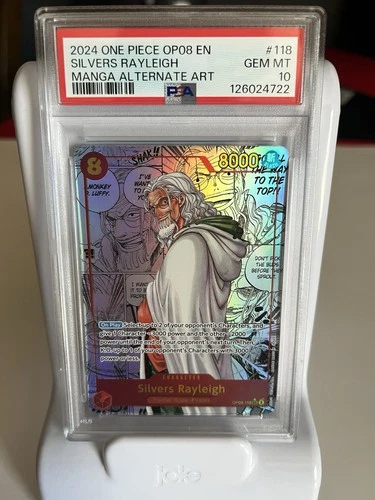 One Piece EN Silvers Rayleigh OP08-118 Manga Alternate Art PSA 10