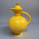 Fiesta Fiestaware Homer Laughlin Carafe Pitcher with Cork Lid Yellow Vintage