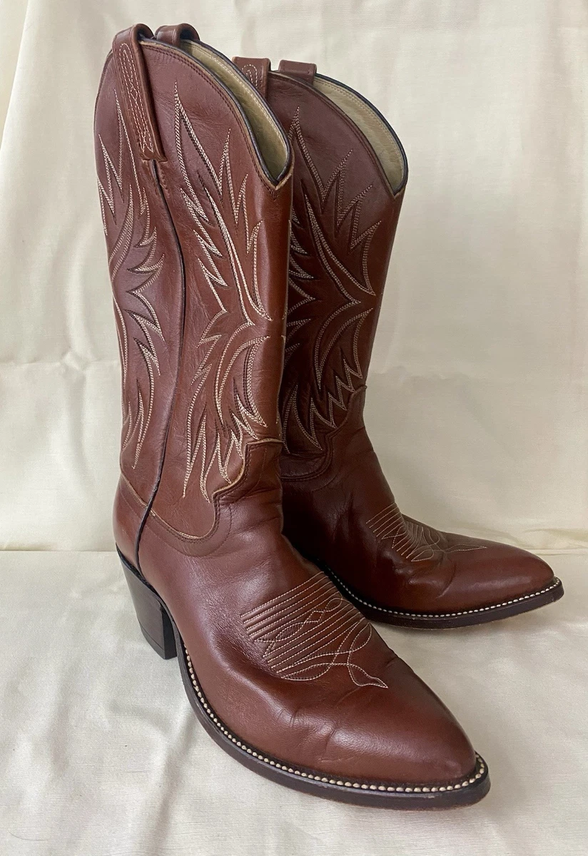 Bottes Western Cowboy Vintage Dan Post Homme – Taille 10 Cuir Lézard Marron