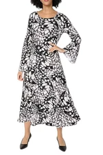 Attitudes by Renee Women's Como Jersey Midi Dress Grey Wing