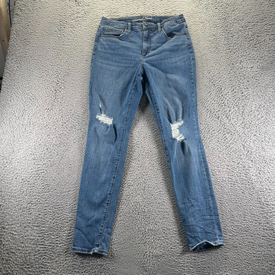 Universal Thread Jeans Womens 10 Blue Denim Skinny High-Rise Curvy Distressed
