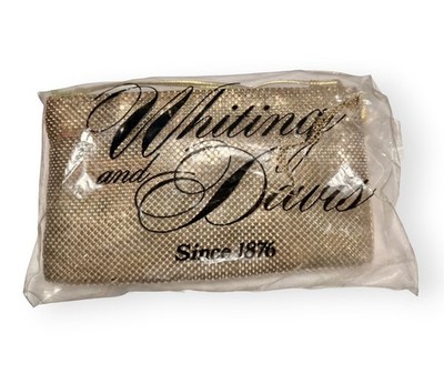 Vintage Whiting And Davis Gold Mesh Sequin Evening Purse Clutch Bag 44-5100 NWT