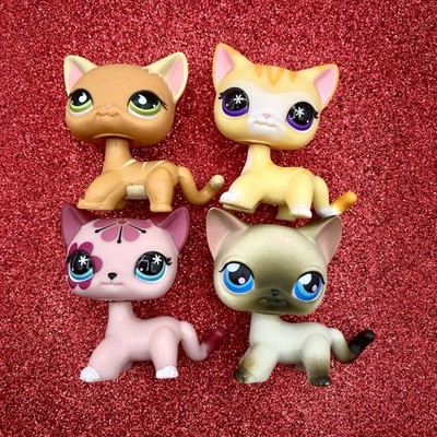 Hasbro LPS Littlest Pet Shop Lot 4 Shorthair Cats G7 Siamese 5 525/790 166 270