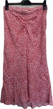 Hush Pink Red Pattern Ruched Detail Midi Dress Size 12