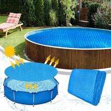 Swimming Pool Cover Round Water Evaporation Dustproof Outdoor Pool Tub Blanket B