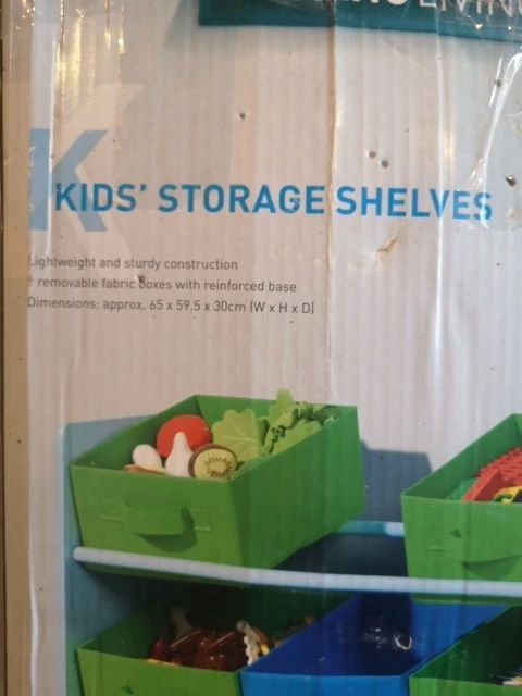 Kids Storage Shelves With 9 Removable Fabric Boxes And Pirate Themed Sides - Image 2 of 4