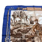 Hermès The Pony Express Silk Scarf Carre 90 by Kermit Oliver Blue NoBox Used t46