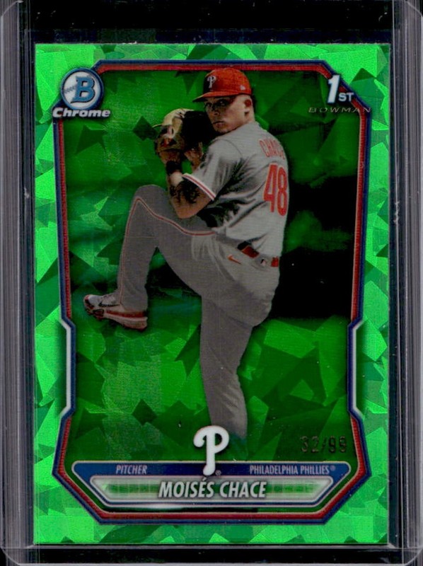 2026 Bowman Sapphire Moises Chace Chrome Green Refractor 1st #/99 Phillies