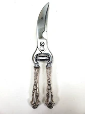 Victorian Sterling Silver Handle Poultry Shears Francis I Reed & Barton Italy
